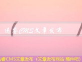 迅睿CMS文章发布软件（能发表自己文章的软件）