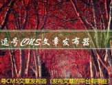 逗号CMS文章发布器（发布文章的平台有哪些）