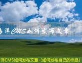 海洋CMS如何发布文章（如何发布自己的作品）